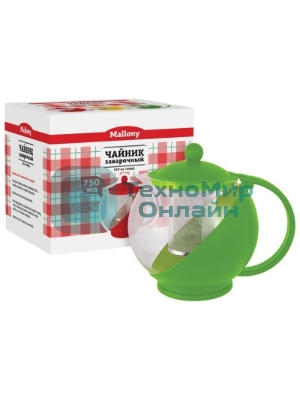 Чайник заварочный MALLONY Variato, 750 мл (стекло, пластик корпус, металл.ситечко), цвета в ассорт.