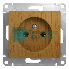 Механизм розетки 1-м СП Glossa 16А IP20 без заземл. дер. дуб SchE GSL000541