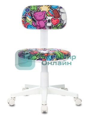 Кресло детское Бюрократ CH-W201NX мультиколор маскарад, крестовина пластик, пластик белый
