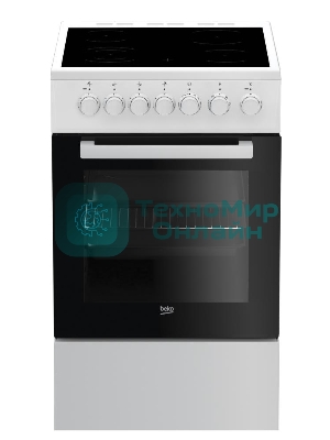 Плита электрическая Beko FSE57110GW белый, конфорок 4 шт, духовка 55 л, гриль, 50 см x 85 см x 60 см