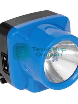Фонарь ULTRAFLASH LED5374фонарь налобн аккум 220В. голубой. 0.4 ВаттLED. 1 реж. пласт. бокс