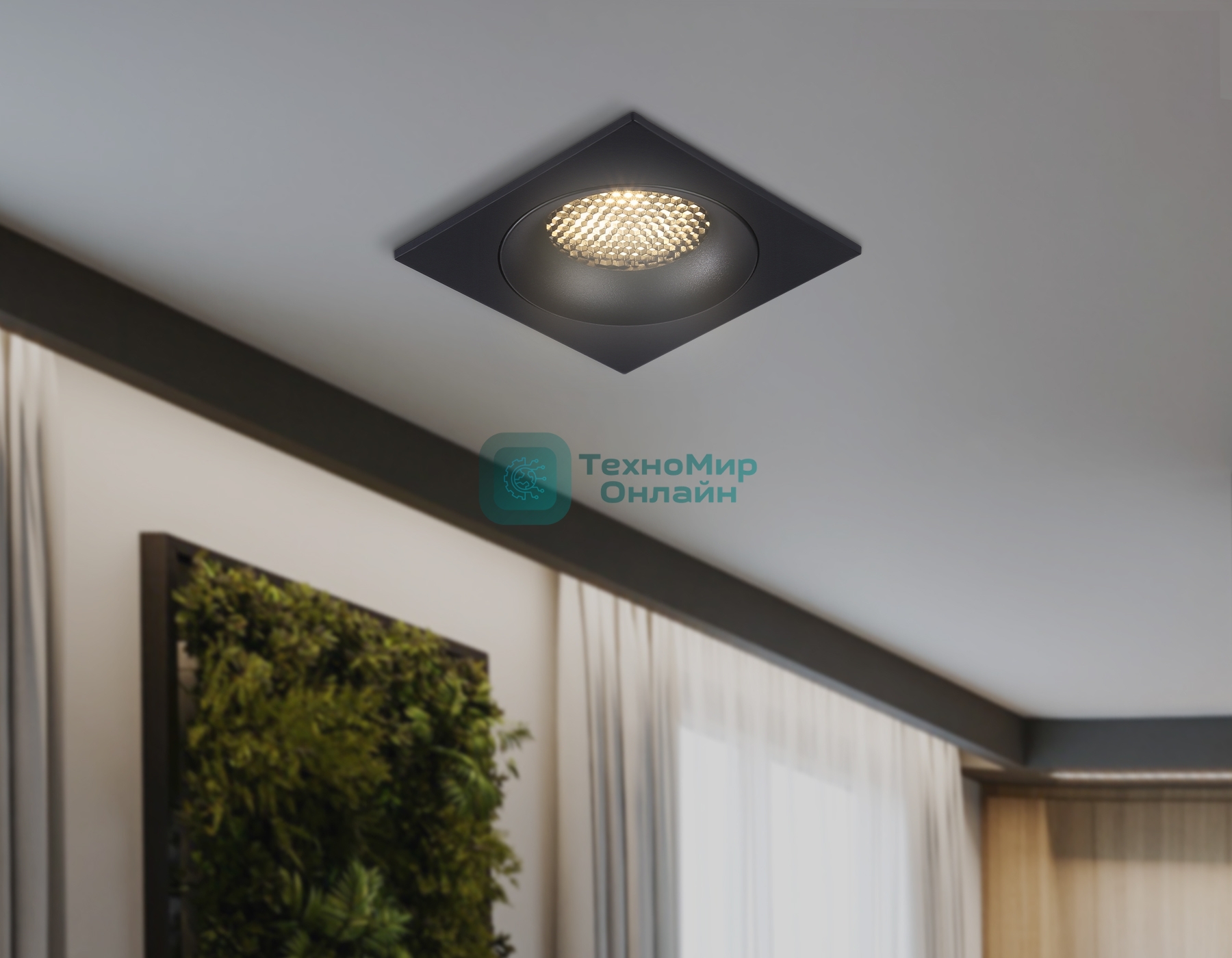 Светильник встраиваемый Ambrella light TN102729 BK черный GU5.3 92*92*23