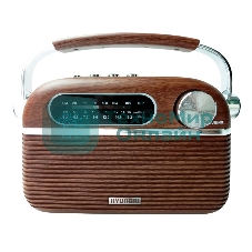 Радиоприемник портативный Hyundai H-PSR200 дерево коричневое/серебристый USB microSD