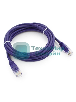 Патч-корд UTP Cablexpert cat.5e, 3м, литой, многожильный, фиолетовый