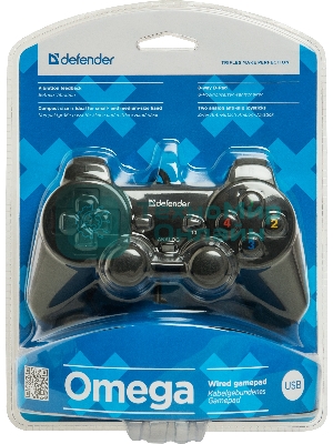 Геймпад Defender Omega USB, Проводной геймпад, 12 кнопок, 2 стика