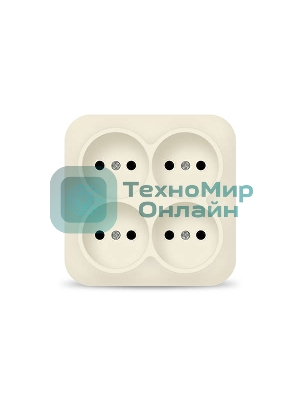 Розетка 4-м ОП 10А IP20 квадрат. без заземл. сл. кость IONICH 1453