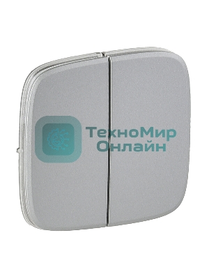 Лицевая панель для двухклавишного выключателя. Алюминий Valena ALLURE. 