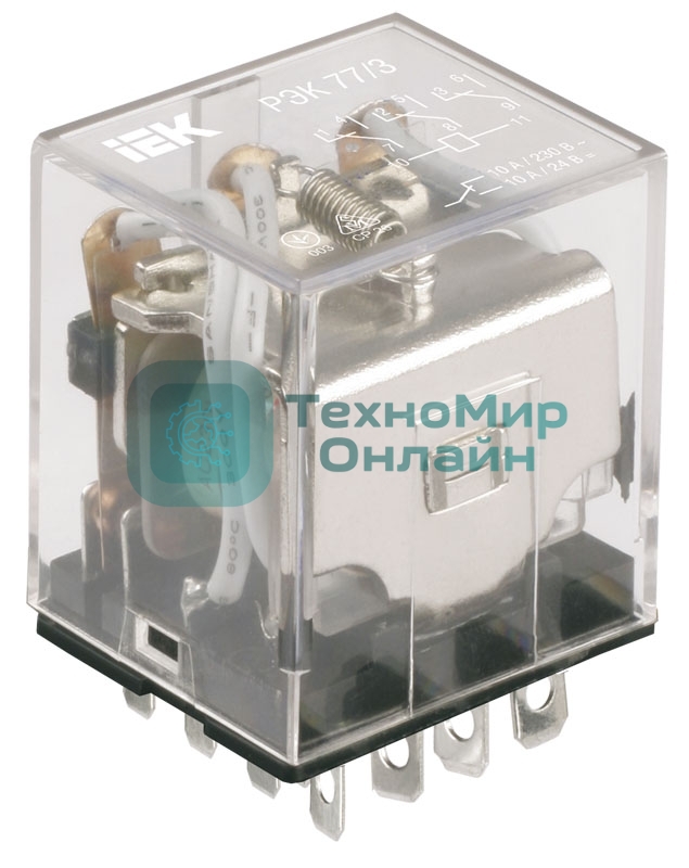 Реле РЭК77/4(LY4) с индикацией 10А 230В АC RRP10-4-10-220A-LED IEK
