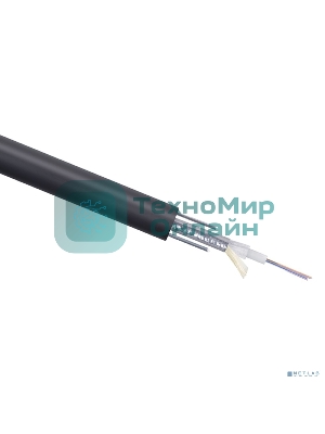 Кабель ВО Cabeus Loose tube, 4хОВ, OS2 9/125, PE, Ø 8,7мм, снаружи зданий, гофрированная стальная лента, черный, усиление- стальная проволока