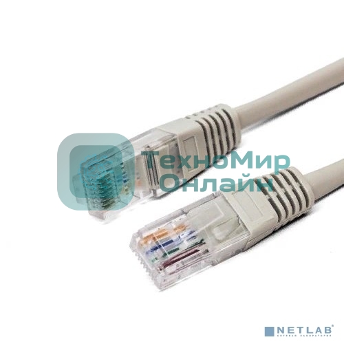 Кабель патч-корд, Filum FL-U5-C-1M U/UTP 5e cat. 1м, 26AWG(7x0.16 мм), чистая медь, PVC, серый