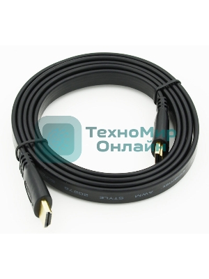 Кабель HDMI v.1.4 1.5м Flat плоский HDMI (m)/HDMI (m)