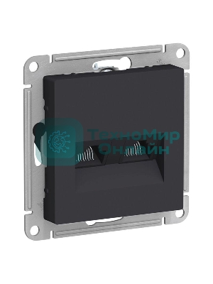 Механизм розетки компьютерной 2-м AtlasDesign RJ45 + RJ45 кат.5e карбон SchE ATN001085