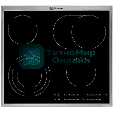 Встраиваемая варочная поверхность Electrolux электрическая, 60 см, серебристая рамка, черный