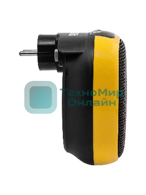 Тепловентилятор керамический Denzel DTFC-700 портативный, черный/желтый, 700 Вт, 10 м2, цифровой термостат