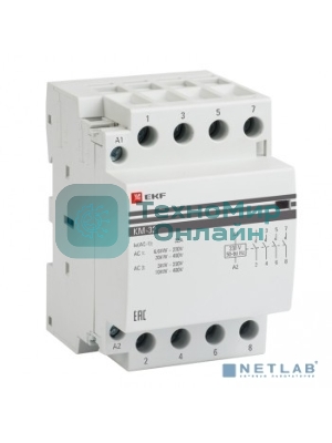 Контактор модульный EKF km-3-16-40 КМ 16А 4NO (3 мод.) PROxima