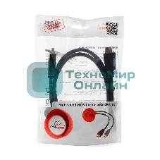 Кабель Cablexpert HDMI CC-HDMI4-1M, 19M/19M, v2.0, медь, позол.разъемы, экран, 1м, черный, пакет