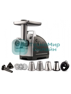 Мясорубка электрическая Moulinex ME688832 черный, 2200 Вт, 4.5 кг/мин, реверс, насадки - 6