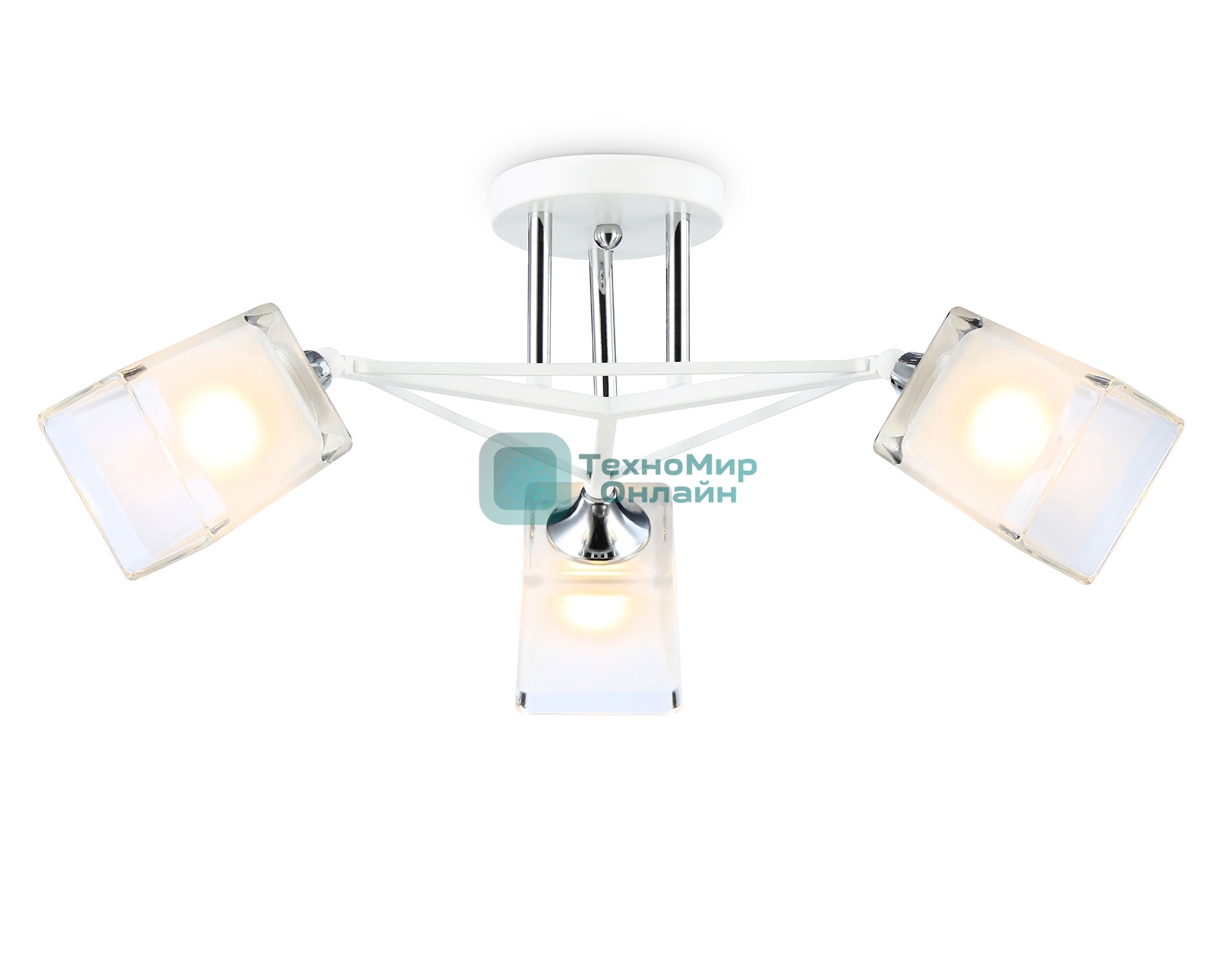 Светильник Ambrella light TR303071/3 WH/CH/FR белый/хром/белый матовый E27/3 max 40W D560*250
