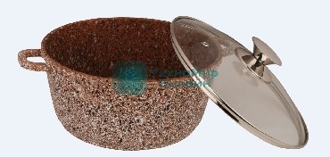 Кастрюля Kelli KL-4018-24 5,5 л ОБЪЕМ 5,5 л из высокопрочного алюминия с гранитным покрытием, с индукционным дном. Силиконовые накладки для ручек съемные. Стеклянная крышка с паровыпуском. Пригодна для всех видов плит, в том числе индукционных