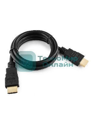 Кабель Cablexpert HDMI CC-HDMI4-1M, 19M/19M, v2.0, медь, позол.разъемы, экран, 1м, черный, пакет