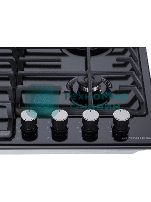 Газовая варочная панель Maunfeld EGHG.64.6CB/G, 4 конфорки, закаленное стекло, черный