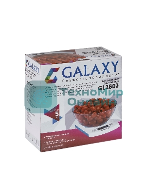 Весы кухонные Galaxy Line GL 2803, белый, пластик, максимальный вес 5 кг, ЖК-дисплей с подсветкой, цена деления 1 г