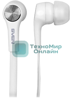 Проводные наушники Sven E-211M белый, внутриканальные, Jack 3.5 мм