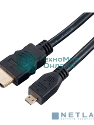 Кабель PERFEO HDMI A вилка - HDMI D (micro HDMI) вилка, ver.1.4, длина 2 м