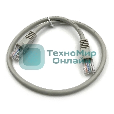 Патч-корд Buro UTP 4 пары cat.5e CCA molded 0.25м серый RJ-45 (m)-RJ-45 (m) (упак.:1шт)