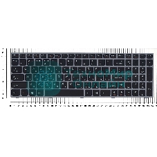 Клавиатура для ноутбука Lenovo IdeaPad B5400 M5400 черная с серебристой рамкой