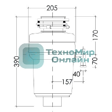 Измельчитель пищевых отходов Kuppersberg WS 750 B, High-Tech, мощность 750 Вт, 3800-4200 об/мин, защита от перегрева, авто выключение, DC мотор, шумоизоляция, уровень шума 70 дБ, черный
