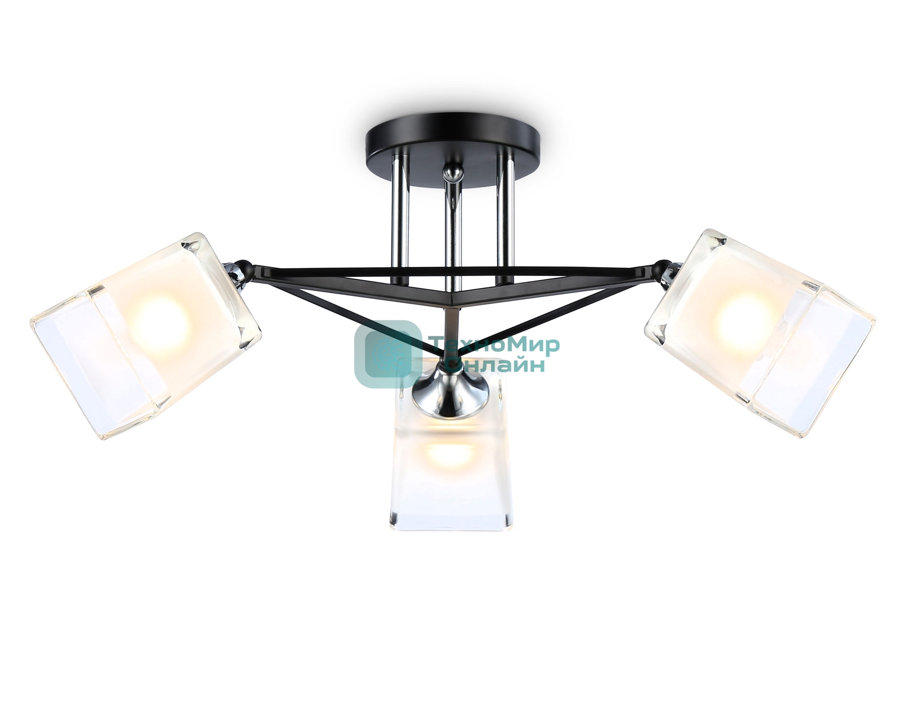 Светильник Ambrella light TR303072/3 BK/CH/FR черный/хром/белый матовый E27/3 max 40W D560*250