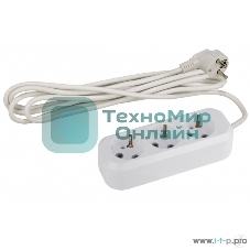 Удлинитель электрический ЭРА  UX-3e-1,5m с заземлением 3 розетки 1,5м ПВС 3x0,75мм2 10А