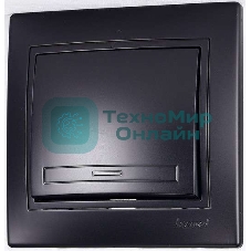 Выключатель 1-кл. 1п СП Мира 10А IP20 со вставкой черный бархат LEZARD 701-4242-100