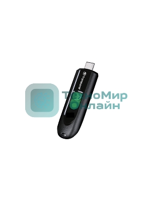Флешка USB Transcend JetFlash 790C (TS128GJF790C), 128Gb, USB 3.2, R/W 90/60, черный/зеленый