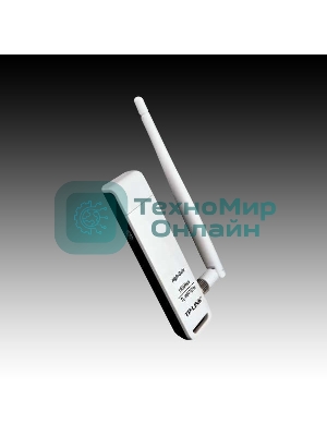 Адаптер TP-Link SOHO TL-WN722N 150Mbps High Gain Wireless N USB Adapter with Cradle, 1T1R, 2.4GHz, 802.11n/g/b, 1 detachable antenna