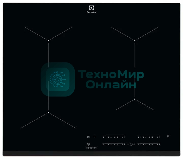 Индукционная варочная панель Electrolux индукционная, 60 см, распознавание наличия посуды, черный