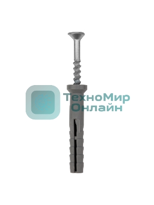 Дюбель-гвоздь Kranz потайной бортик, полипропилен 6х40 пакет (100 шт/уп)