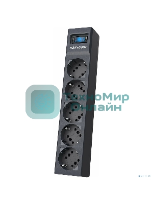 Сетевой фильтр Pilot sG-Max 5 outlets (GP), 15А/3.3 kVt, automatic circuit-breaker, 1.8 m, gfaphite