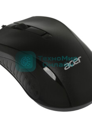 Мышь проводная Acer OMW136 черный, 1200 dpi, USB, кнопки - 3