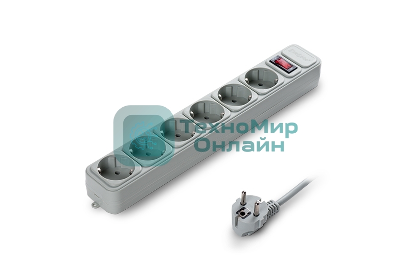 Сетевой фильтр ExeGate EX119392RUS SP-6-3G (6 розеток, 3 м, евровилка, серый)