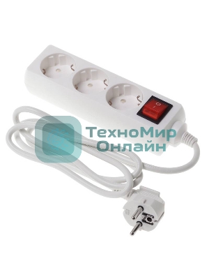 Сетевой фильтр Buro BU-PS3.1/W 1.5 м, 3 розетки, белый (пакет ПЭ)