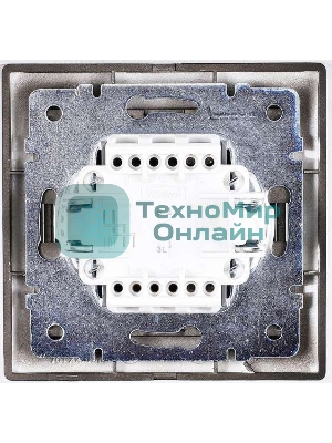 Выключатель 1-кл. 1п СП Мира 10А IP20 со вставкой черный бархат LEZARD 701-4242-100