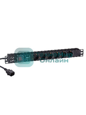 Блок розеток горизонтальный ExeGate ServerPro PDU-19H609 Al-6S-C14-2, 19