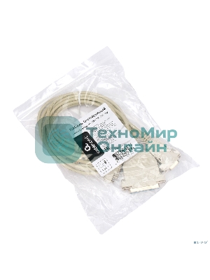 Кабель 0-модемный Cablexpert CC-140-6-N универсальный, 25F+9F/25F+9F, 1.8м, пакет