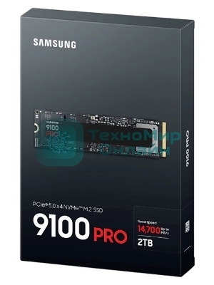 Накопитель SSD 2Tb Samsung 9100 PRO, M.2, PCI-E 5.0 x4, TLC 3D NAND R/W - 14800/13400 Mb/s