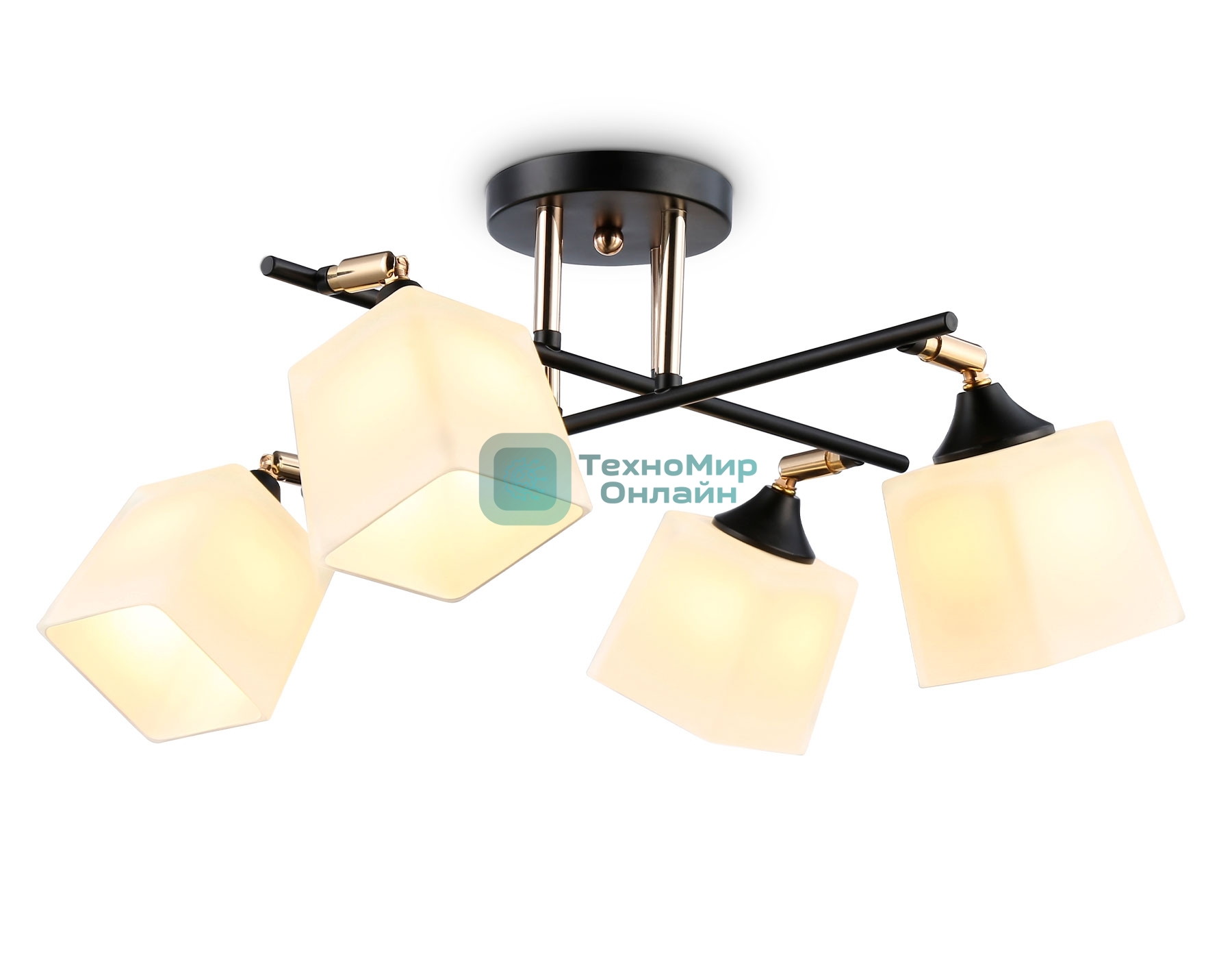 Светильник Ambrella light TR303084/4 BK/FGD/FR черный/золото/белый матовый E27/4 max 40W 580*580*250