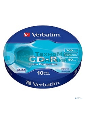 Диск CD-R Verbatim 700Mb 52x Cake Box (10шт) (43725)