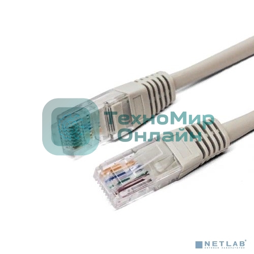 Кабель патч-корд, Filum FL-U5-0.5M U/UTP 5e cat. 0.5м, 26AWG(7x0.16 мм), омедненный алюминий (CCA), PVC, серый
