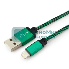 Кабель Gembird USB 2.0 Cablexpert AM/Lightning 8P, 1м, нейлоновая оплетка, алюминиевые разъемы, зеленый, пакет